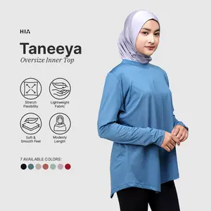 HIA Everywear Taneeya Baju Atasan Olahraga Wanita Running Yoga Pilates Gym Lari Oversized Inner Top Bahan Dry Fit Hecktive Fabric